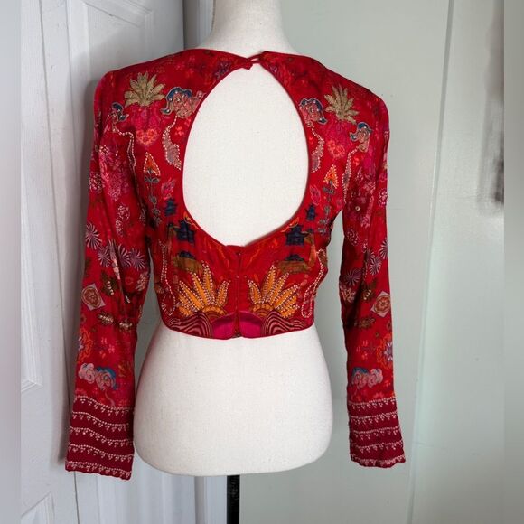 Vintage Bohemian Crop Top with Bead Work and Handmade - Picture 7 of 14